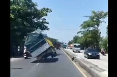 Video Viral, Truk Zig-zag dan Oleng Hampir Menimpa Pengendara Motor