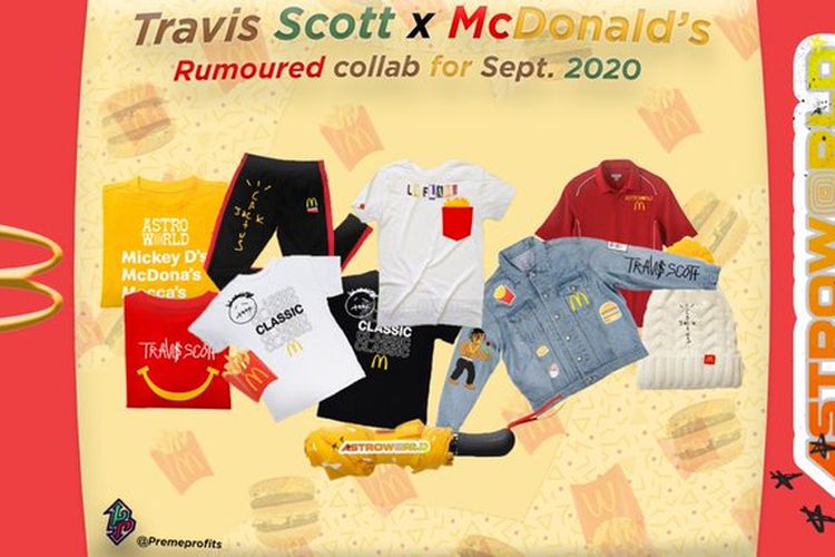 Travis Scott dikabarkan akan berkolaborasi dengan McDonalds untuk meluncurkan koleksi pakaian dan aksesori.