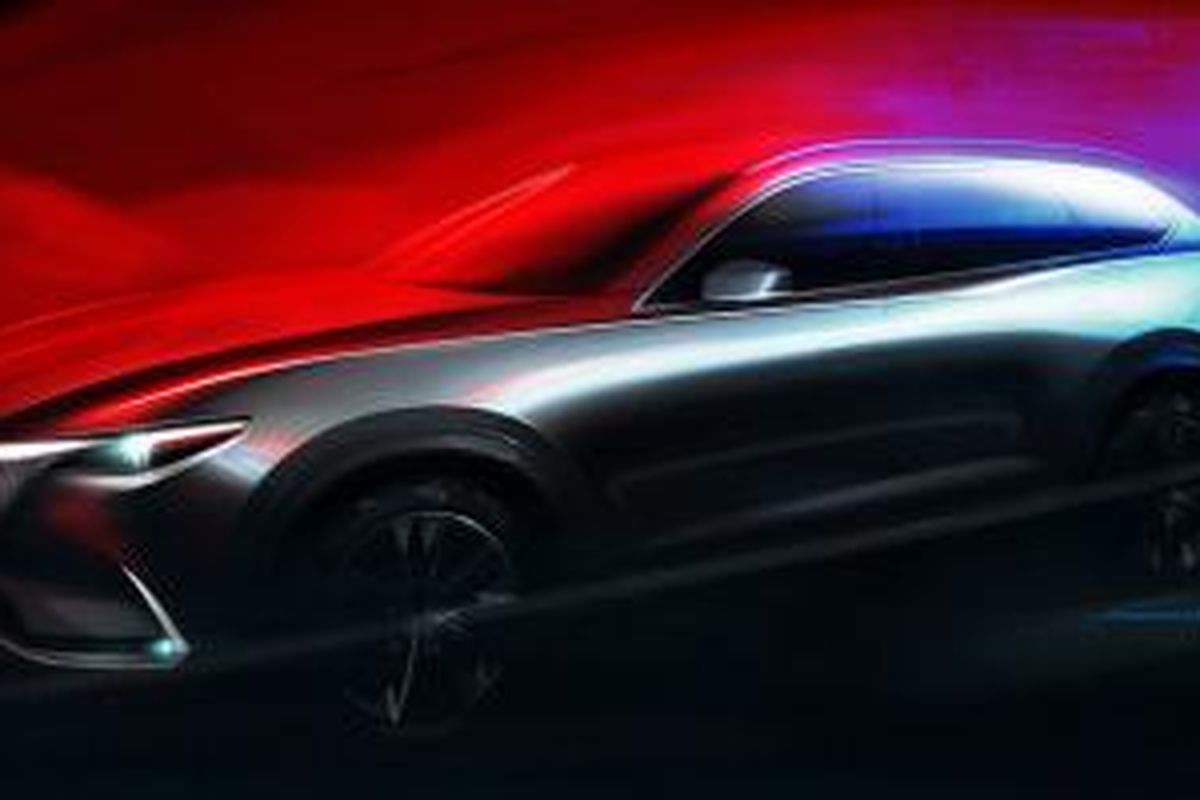 Tampang Mazda CX-9 terbaru dalam teaser jelang kemunculannya di Los Angeles Auto Show 2015.