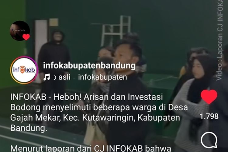 Seorang wanita diduga pelaku arisan bodong tengah dimintai keterangan oleh sejumlah orang yang menjadi korbannya di Kecamatan Kutawaringin, Kabupaten Bandung, Jawa Barat, Senin (27/1/2025)