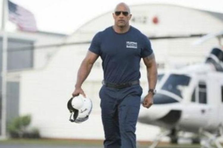 Dwayne Johnson alias The Rock saat membintangi film terbarunya, San Andreas.