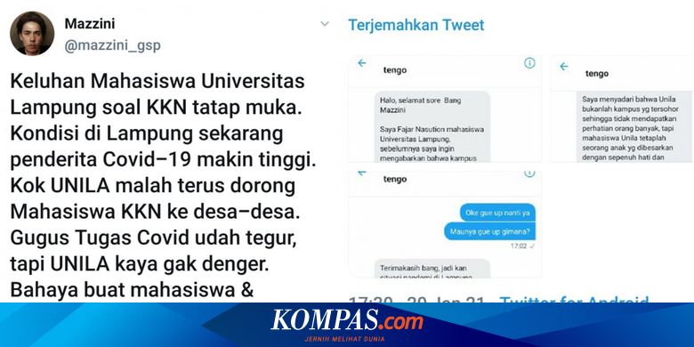 Unila Ngotot Kkn Lapangan Saat Pandemi Ini Respons Dikti Halaman All Kompas Com