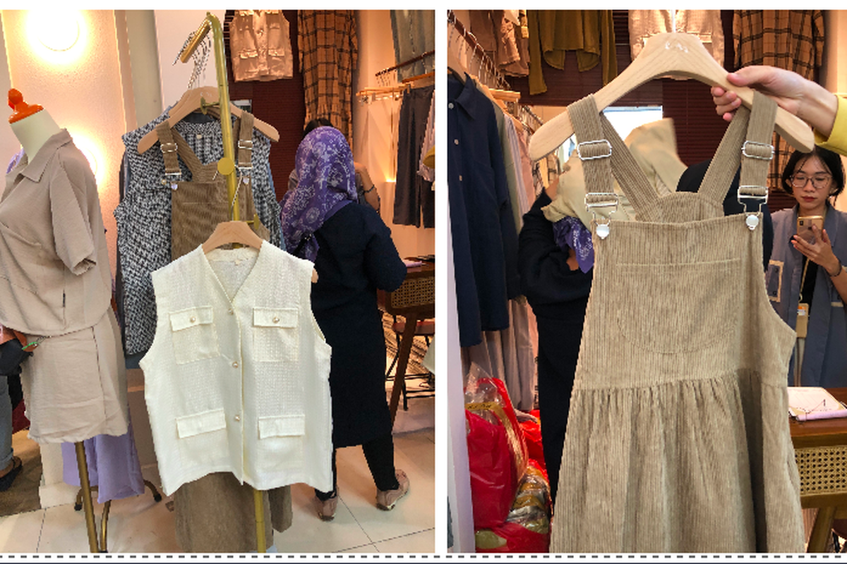 Koleksi pakaian di toko Editors, Little Bangkok, Tanah Abang, Jakarta Pusat, Selasa (23/1/2024).