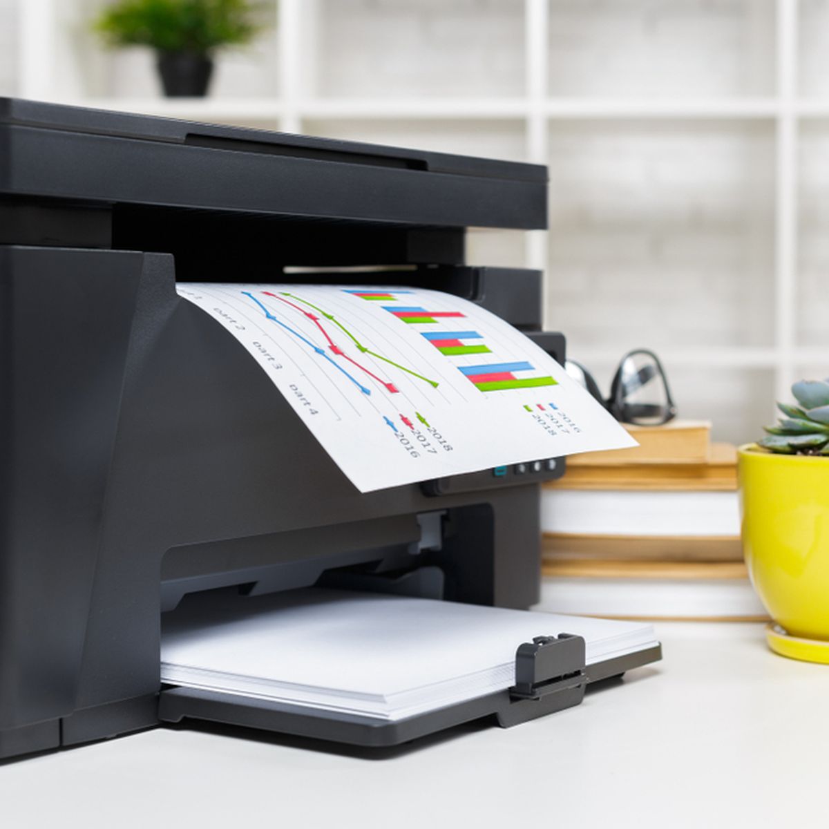 Office printer producing documents