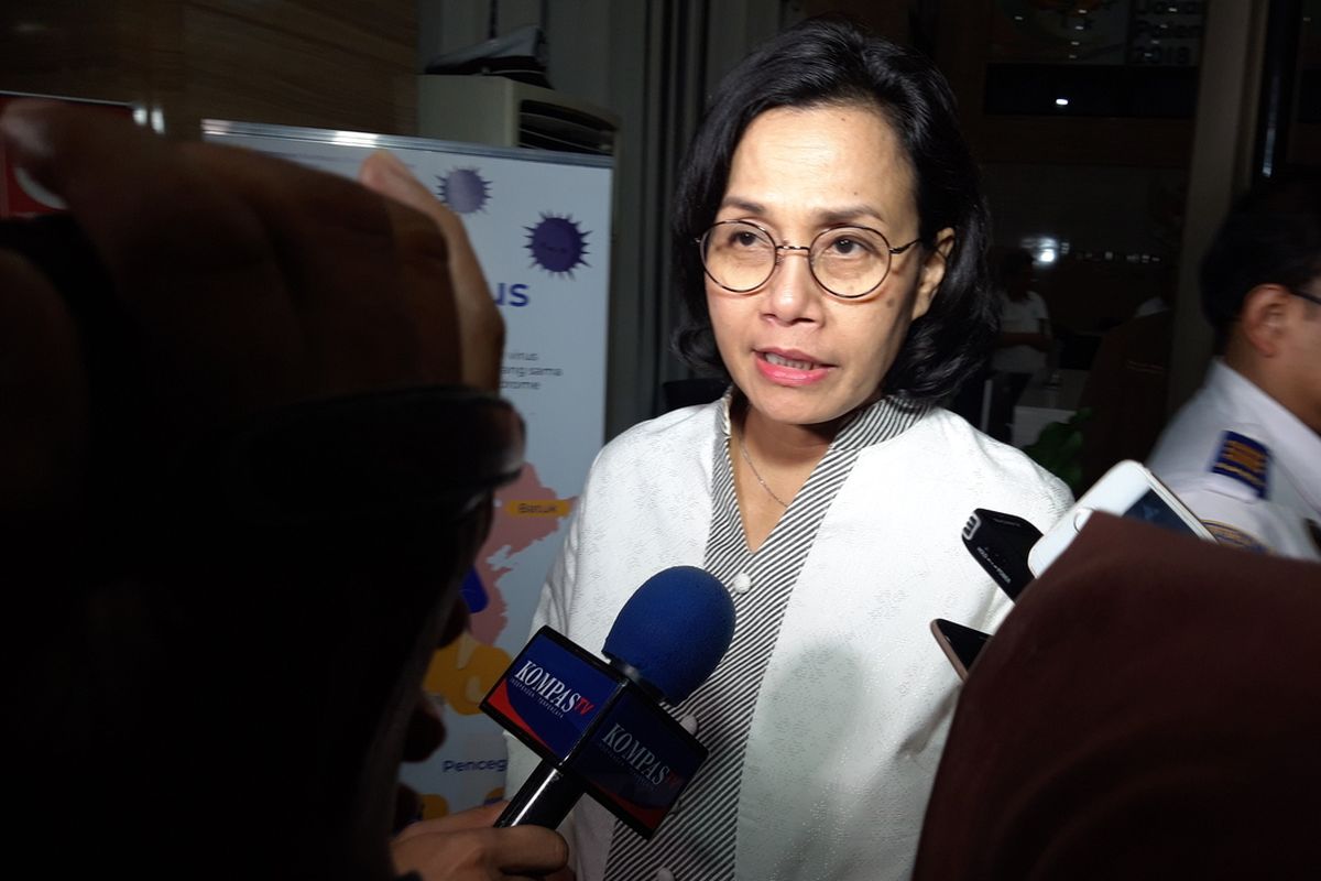 Menteri Keuangan Sri Mulyani Indrawati di Kementerian Koordinator Bidang Perekonomian, Jakarta, Senin (24/2/2019).