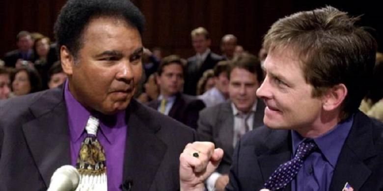 Muhammad Ali dan Michael J Fox.