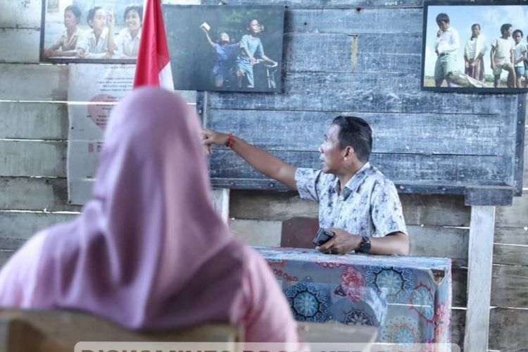 Suasana di dalam SD Muhammadiyah Laskar Pelangi, Belitung Timur, Sabtu (1/7/2023).