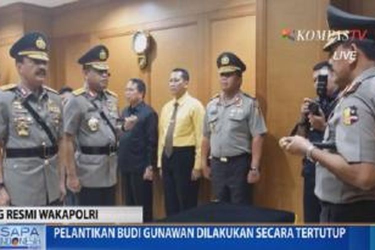 Pelantikan Komjen Budi Gunawan sebagai Wakil Kepala Kepolisian Republik Indonesia (Wakapolri) di Mabes Polri, Rabu (22/4/2015).