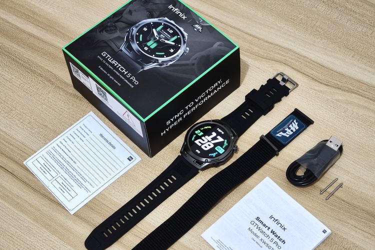 Isi kotak penjualan Infinix GT Watch 5 PRo.
