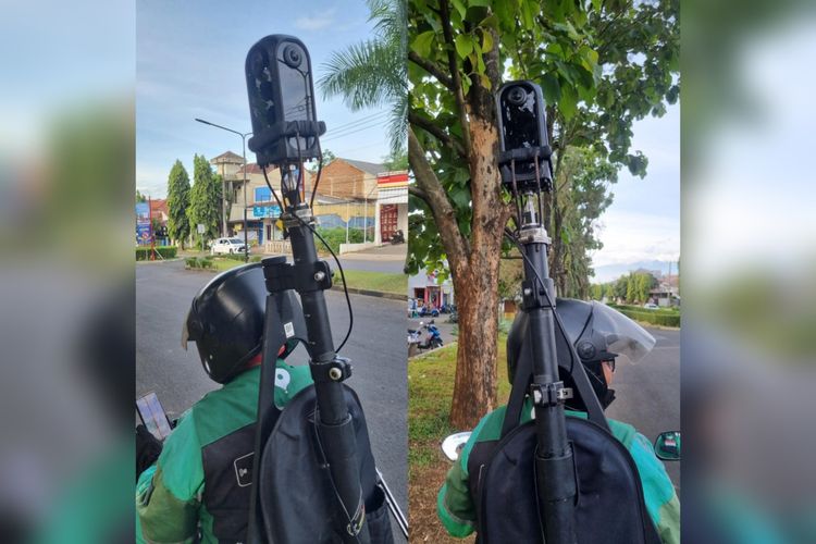 Penampakan abang Grab membawa kamera KartaCam 2 untuk mapping jalan untuk dipakai di GrabMaps.