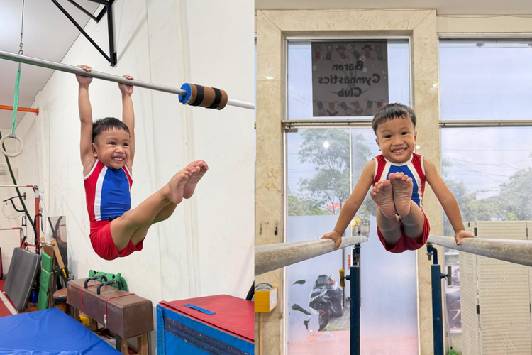 Partha mulai tertarik gymnastics sejak usia 2 tahun. Kini, di usia 4 tahun, ia sudah rutin latihan dua kali sehari.