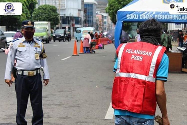 Dishub DKI mulai lakukan sanksi bagi pengguna kendaraan yang langgar PSBB 