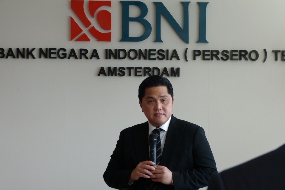 Menteri BUMN Erick Thohir di BNI Representative Office Amsterdam, Jumat (2/9/2022).