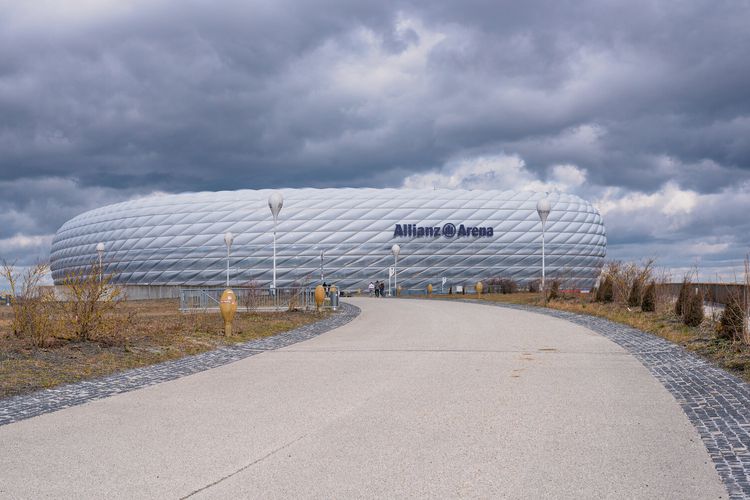 Ilustrasi stadion Allianz Arena di Munich, Jerman. Stadion ini sempat jadi salah satu lokasi pertandingan dalam Piala Dunia 2006. 