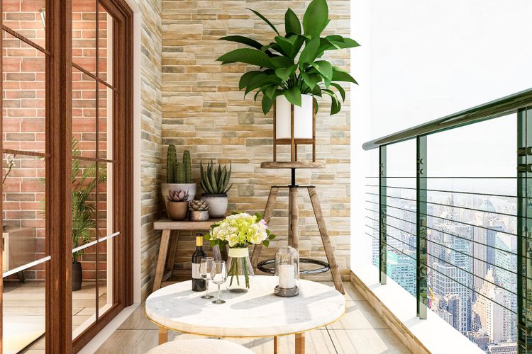 Ilustrasi balkon rumah. 