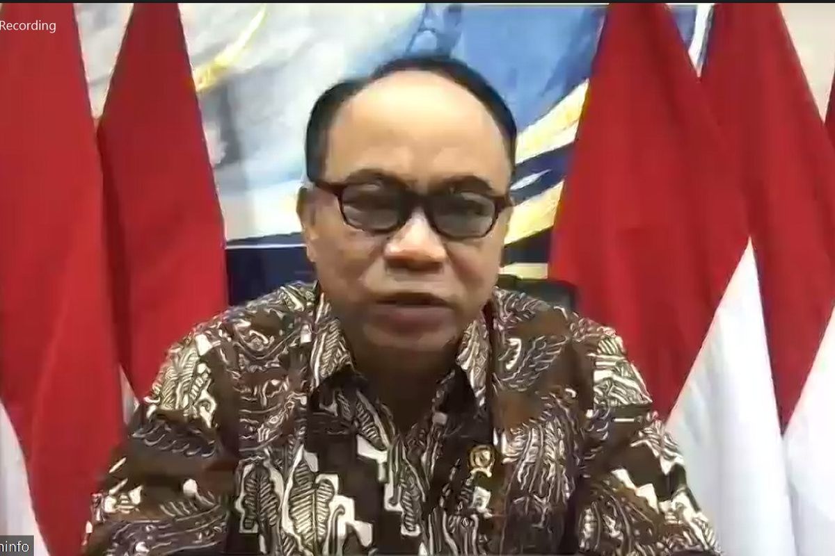 Menteri Komunikasi dan Informatika Budi Arie Setiadi saat konferensi pers virtual terkait judi online atau judol, Jumat (24/5/2024).
