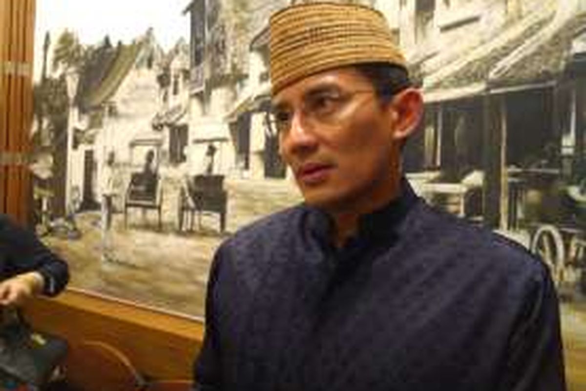 Sandiaga Uno usai berbuka puasa bersama wartawan di Bakoel Koffie, Cikini, Jakarta Pusat, Senin (20/6/2016).