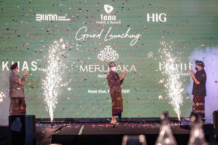 Menparekraf Sandiaga Uno dalam acara re-branding tiga hotel milik Kementerian BUMN di Bali, Kamis (8/4/2021) (dok. Kemenparekraf).