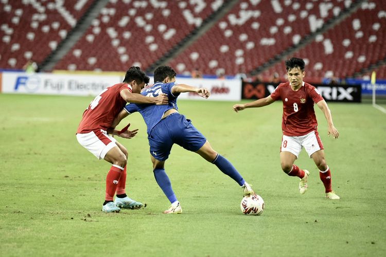 Pertandingan Timnas Indonesia vs Thailand pada leg pertama final Piala AFF 2020 di National Stadium, Singapura, Rabu (29/12/2021) malam WIB.