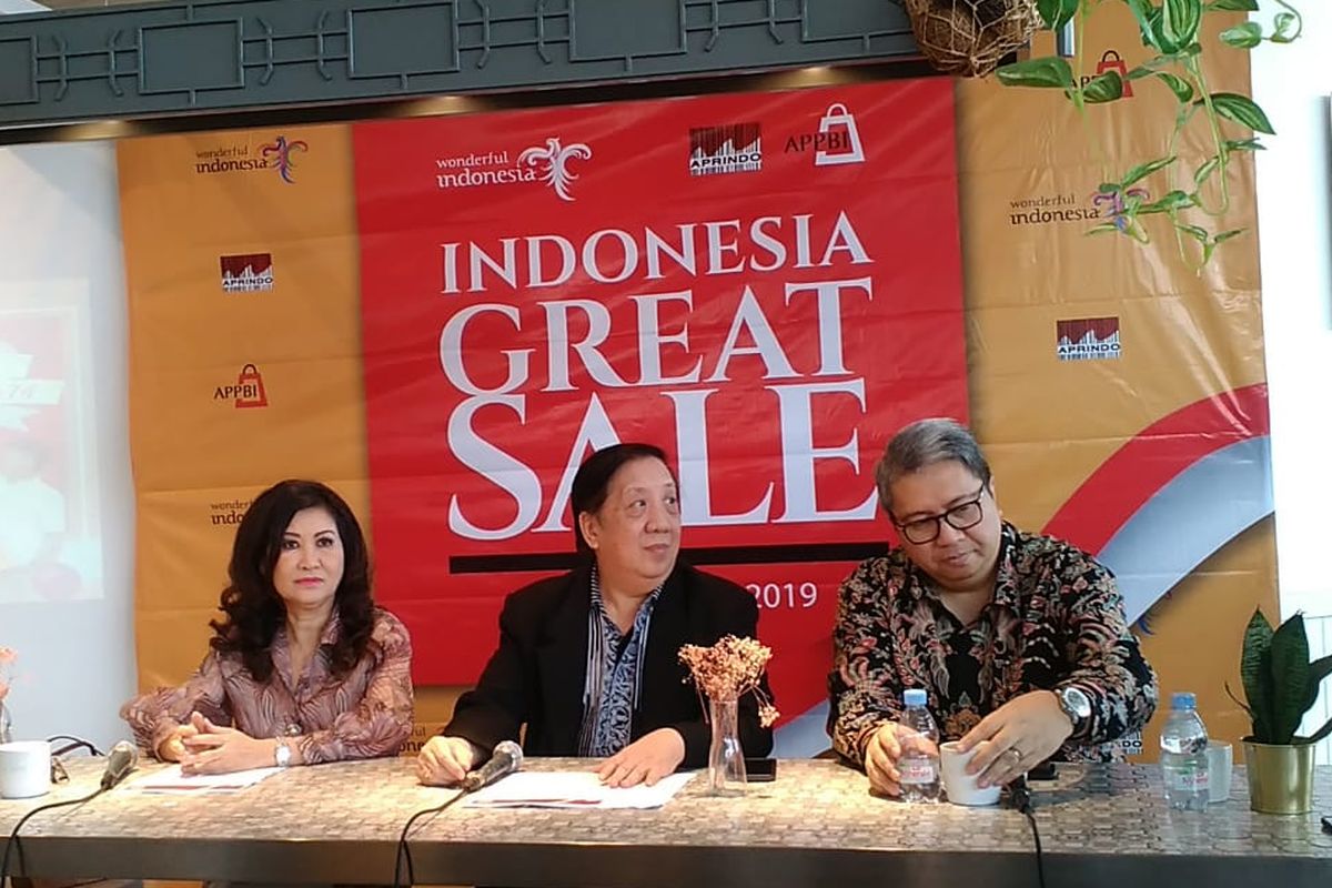 Konferensi pers soal Indonesia Great Sale di Jakarta, Kamis (11/7/2019).