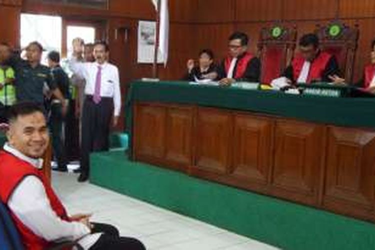 Saipul Jamil dalam ruang sidang Pengadilan Negeri Jakarta Utara, Kamis (21/4/2016).