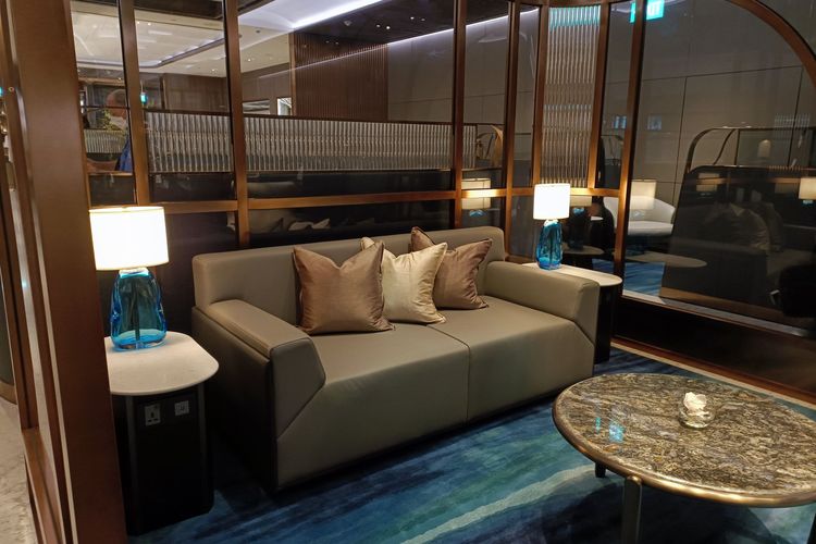 Private Area di The Private Room lounge Singapore Airlines Terminal 3 Bandara Changi Singapura.