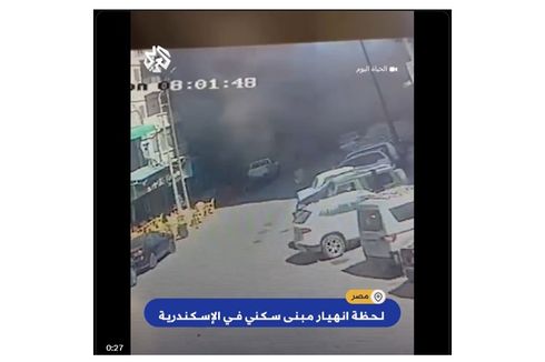 Viral, Video Detik-detik Bangunan 13 Lantai di Mesir Runtuh