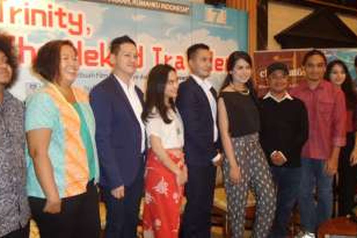 Konferensi pers film Trinity The Nekad Traveler di Gedung Da Vinci, Jakarta Pusat, pada Senin (15/8/2016).