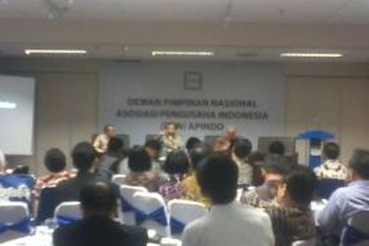 Menko Bidang Perekonomian, Chairul Tandjung, dalam diskusi dengan Apindo, di ATC, Jakarta, Rabu (28/5/2014).