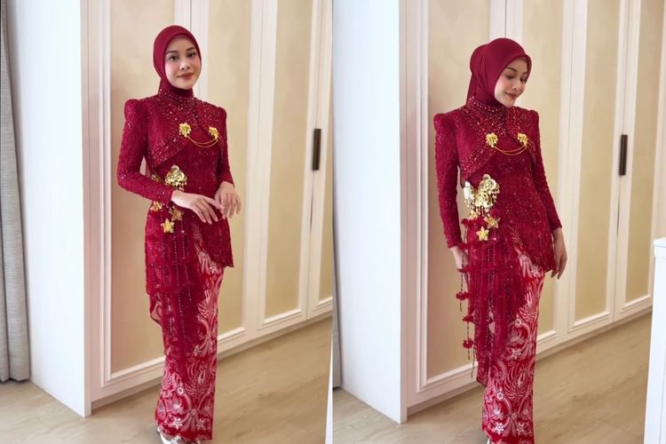 Gaya Anggun Aurelie Hermansyah Berbalut Kebaya Merah di HUT Ke-81 RI