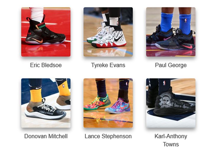Sejumlah sepatu para bintang NBA di pekan ke 14 kompetisi yang umumnya mengangkat tema Martin Luther King Day dan Black History Month.