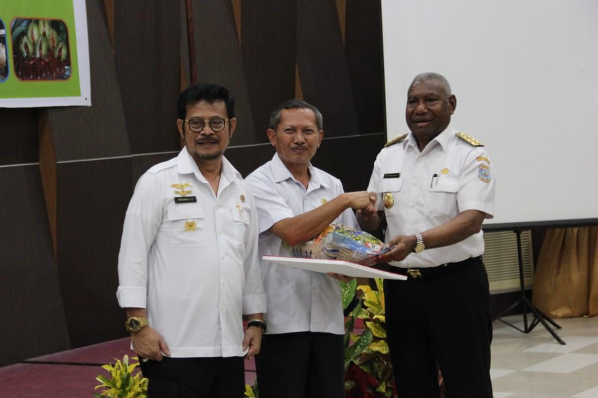 Mentan SYL saat kegiatan Temu Tugas Peneliti-Penyuluh Balitbangtan dan Penyuluh Daerah Provinsi Papua Barat, di Belagri Hotel Kota Sorong, Rabu (26/02/2020).