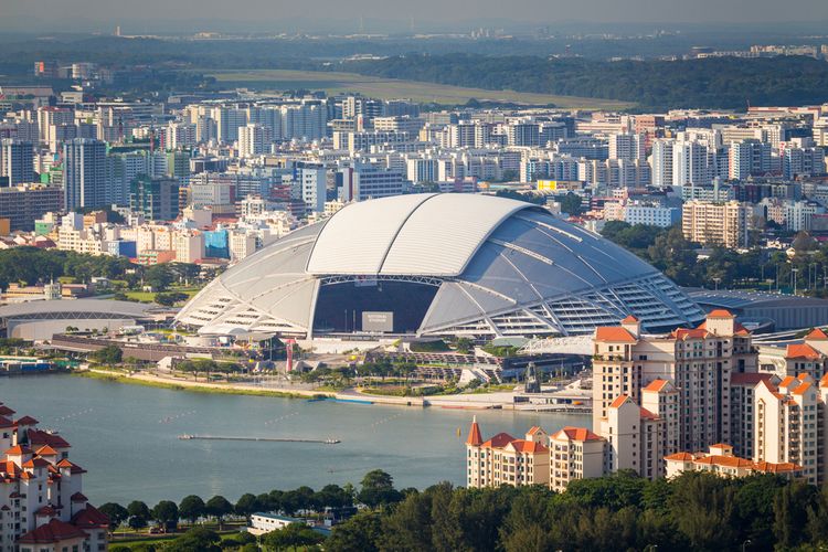 Ilustrasi Stadion Nasional Singapura (Singapore National Stadium), tempat penyelenggaraan laga final Piala AFF 2020.