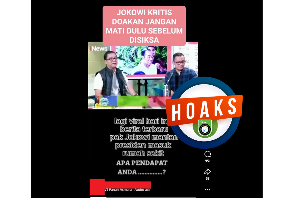 Beredar Hoaks Jokowi Kritis dan Dirawat di Rumah Sakit, Ini Faktanya
