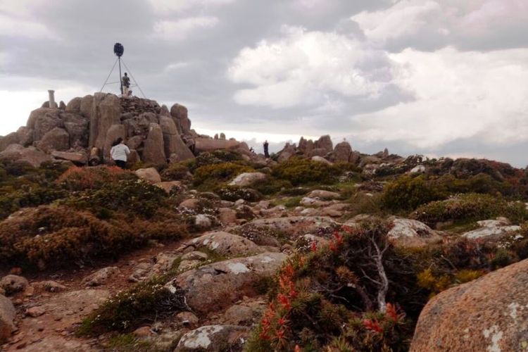 Beginilah kondisi di salah satu sudut di puncak Gunung Wellington, Hobart, Tasmania.