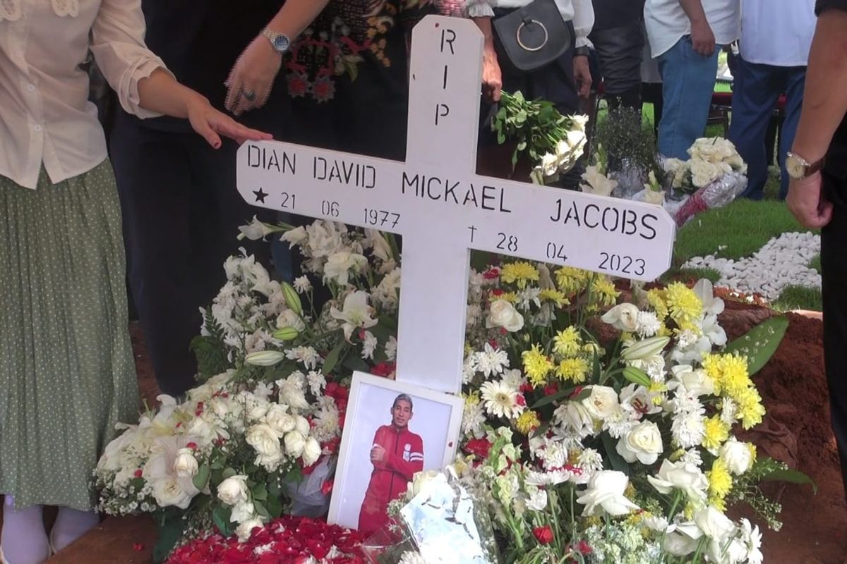 Pusara David Jacobs di Tempat Pemakaman Umum (TPU) Kampung Kandang, Jakarta Selatan, Senin (1/5/2023). 