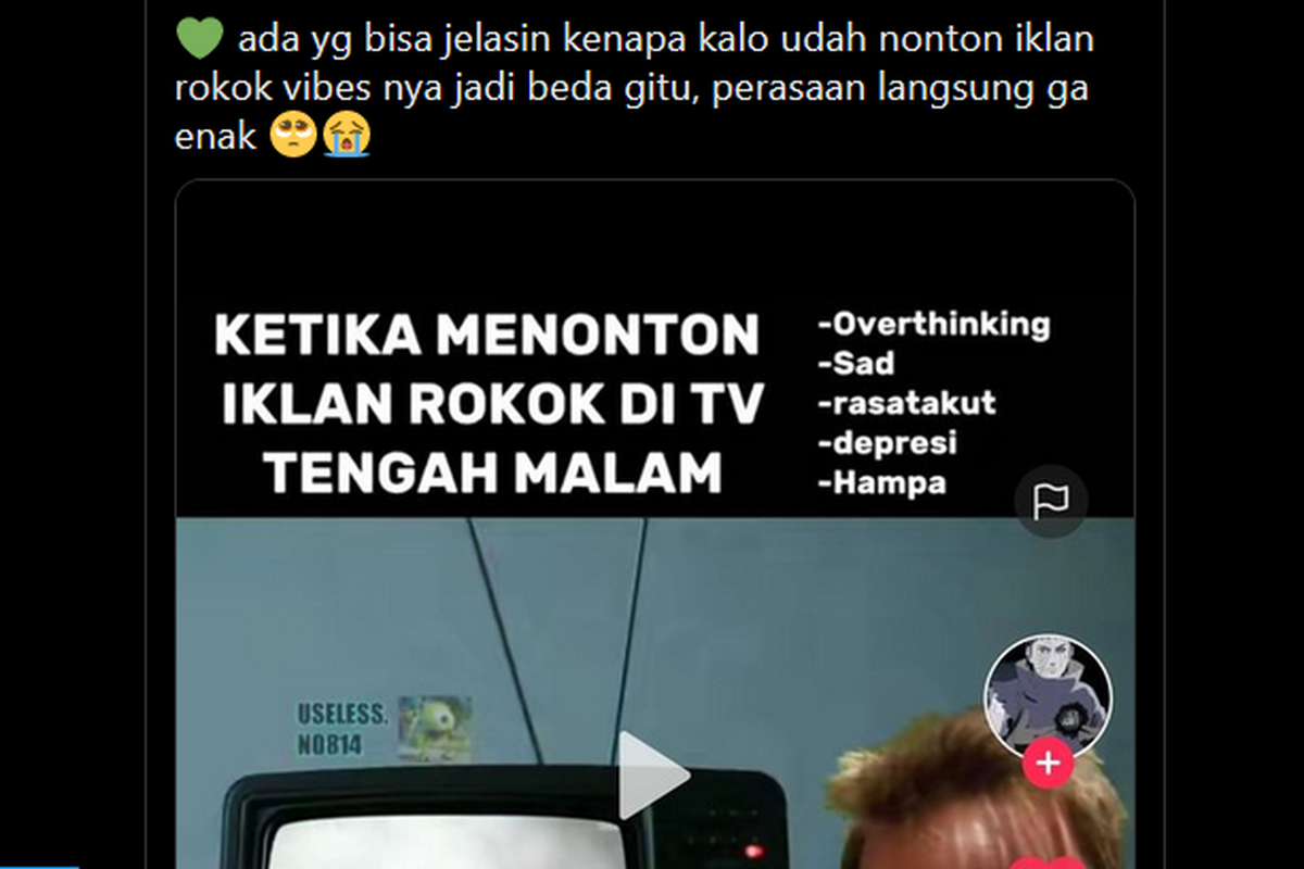 Viral, Unggahan soal Efek Menonton Iklan Rokok Tengah Malam Disebut ...