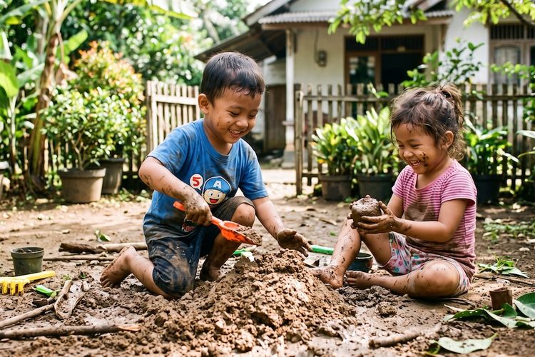 Bukan Mitos, Main Tanah Bisa Bantu Imun Anak Lawan Alergi