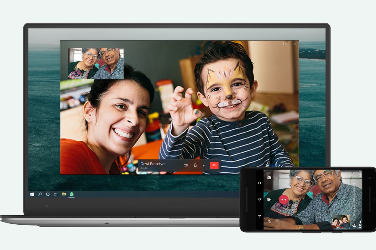 Ilustrasi panggilan video pada WhatsApp Web
