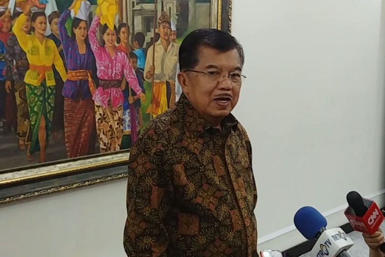 Wapres Jusuf Kalla di Kantornya, Selasa (7/11/2017).