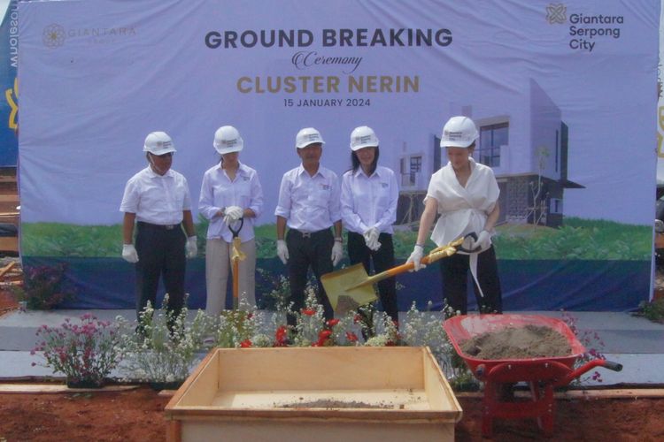 Giantara Serpong City telah memulai pembangunan unit rumah tahap 1 yaitu Klaster Nerin, yang habis terjual 122 unit, Senin (15/1/2024).