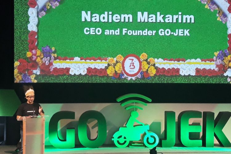 CEO dan Founder GO-JEK Nadiem Makarim di Kantor GO-JEK Pasar Raya, Rabu (15/8/2018)