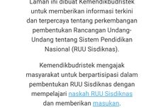 Link RUU Sisdiknas, Begini Cara Beri Masukan Naskah RUU 