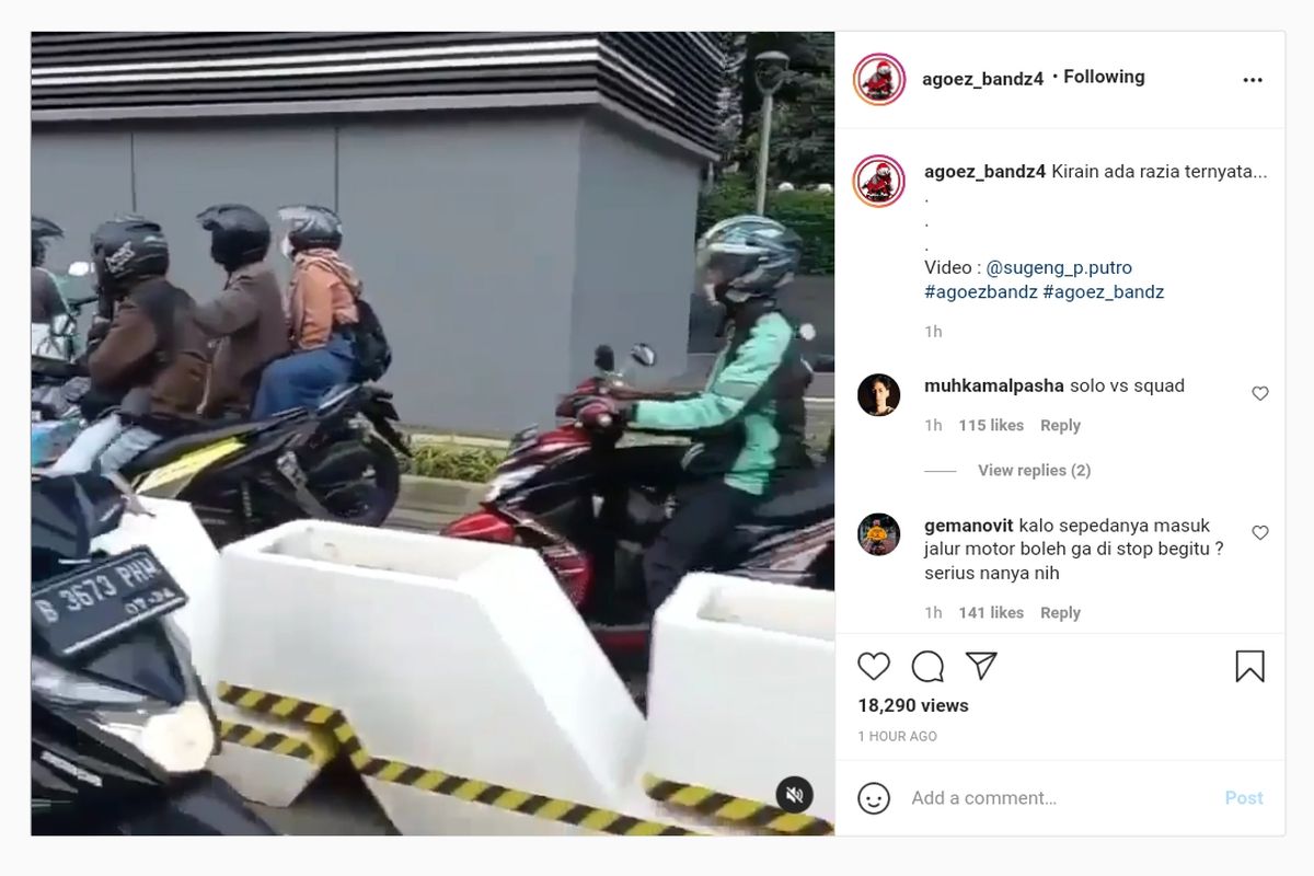 Banyak pengendara motor masuk jalur sepeda