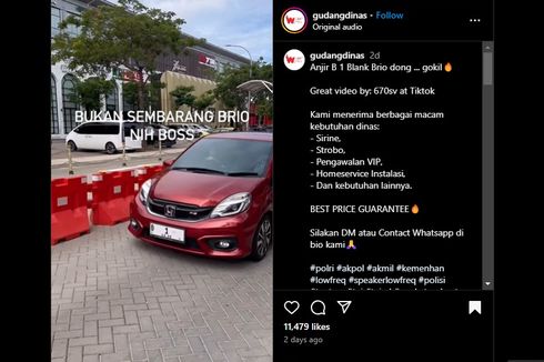 Video Viral, Honda Brio RS Pakai Pelat Nomor Cantik B 1