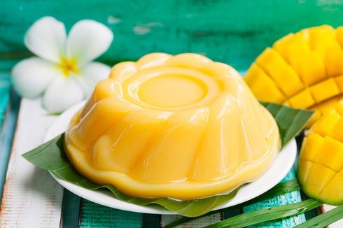 Resep Puding Mangga dari Buah Asli, Dessert buat Makan Siang