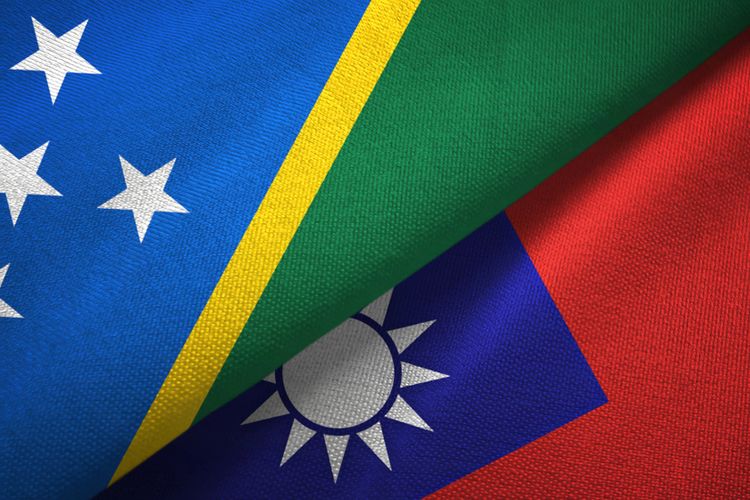 Ilustrasi bendera Kepulauan Solomon dan Taiwan.