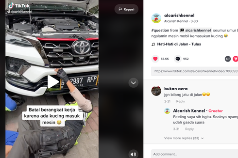 Video Kucing Terjebak di Dalam Kap Mesin Toyota Fortuner  