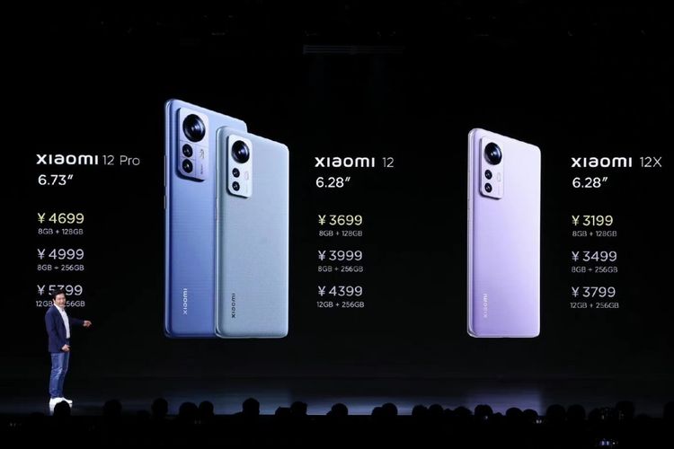 Daftar harga Xiaomi 12 Pro, Xiaomi 12 dan Xiaomi 12X yang dirilis di China.