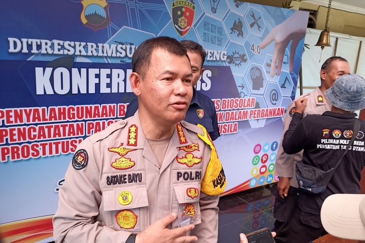 Kabidhumas Polda Jateng, Kombes Pol Satake Bayu saat ditemui di Kantor Ditreskrimsus Polda Jateng, Banyumanik, Kota Semarang, Jawa Tengah.